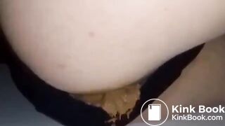 Shit oozes out of her panties