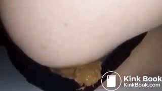 Shit oozes out of her panties