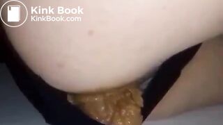 Shit oozes out of her panties