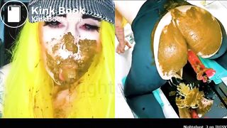 Shitting on fuck machine