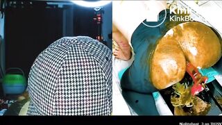 Shitting on fuck machine