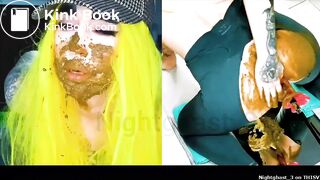 Shitting on fuck machine