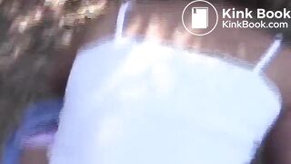 Beautiful woman defecating