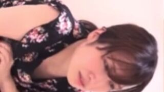 Asian women blowing up toilet