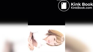 Asian women blowing up toilet