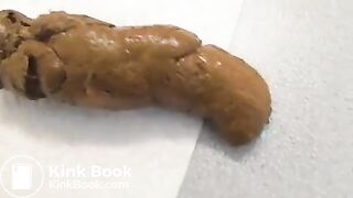 Very pretty girl shit big turd and shows it