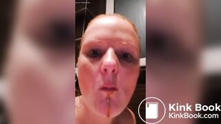 Slut has mouth full of shit
