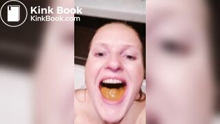Slut has mouth full of shit