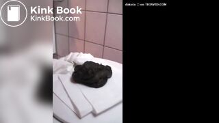 Black shit on toilet @@