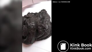 Black shit on toilet @@