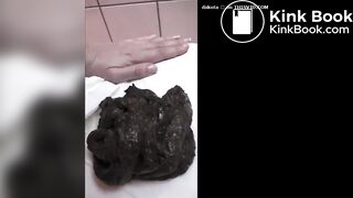 Black shit on toilet @@