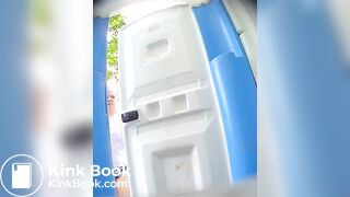 Shitting in a portapotty