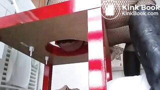 Sexy mistresses use their slave's as toilet