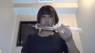 Girl stomachache enema