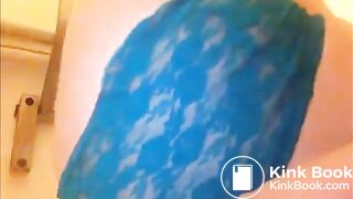 Girl shitting blue panties