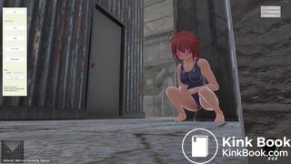 Eliminator Kaede|Girl with only body paint on pees&poos