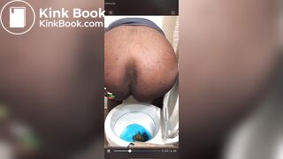 Ebony toilet shitting - video 9