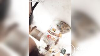 Chinese femdom pooping ion jar