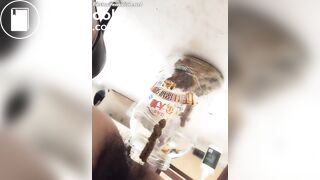 Chinese femdom pooping ion jar