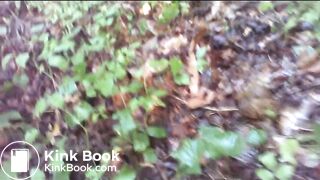 Outdoor Peeing and Pooping Big Log