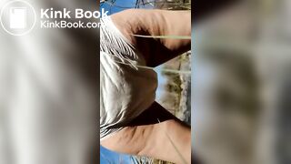 pooping trek outside