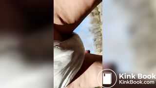 pooping trek outside