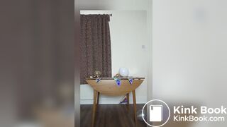 beautiful lady pooping on table part 1