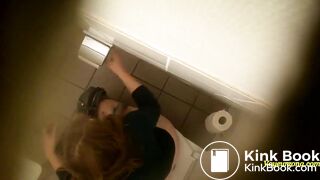 Redhead girl poops