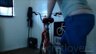 girl craps her pants on bicycle