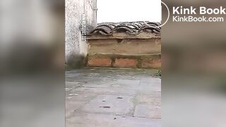 Joy angel pooping outside