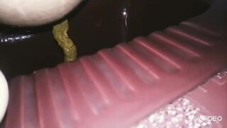 Asian girl pooping in toilet - video 2