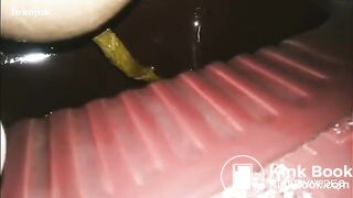 Asian girl pooping in toilet - video 2