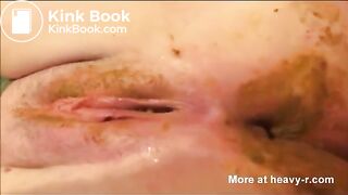 Dildoing shit deep in her pussy