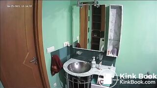 Sexy Blonde Strikes Again On The Toilet