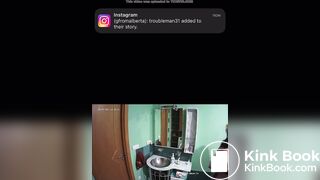 Sexy Blonde Strikes Again On The Toilet