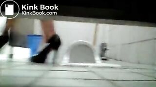 Korean girl pooping with highheels