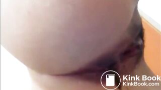 Nhi fingering her ass then a compilation of her poop