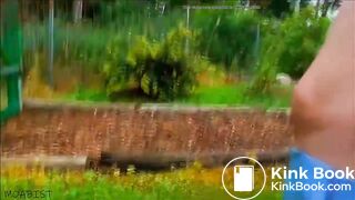 blonde outdoor shitting