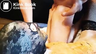 She takes a shitty cock in mouth Part1