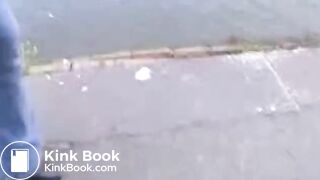 Shit in blue heels, dressed and then thrown away