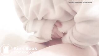 Jap girl having stomachache in toilet 2