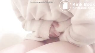 Jap girl having stomachache in toilet 2