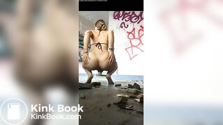 Teen shits in an abandoned building