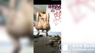 Teen shits in an abandoned building