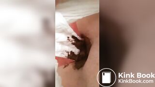 Gf running around in day old diaper poop