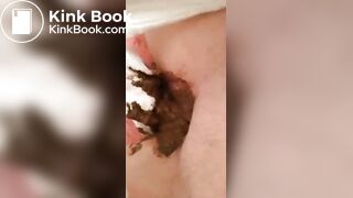 Gf running around in day old diaper poop