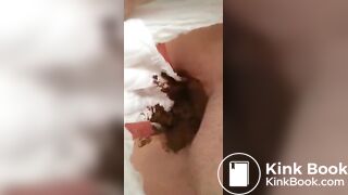 Gf running around in day old diaper poop