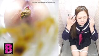 Cute japanese girl pooping monster turd