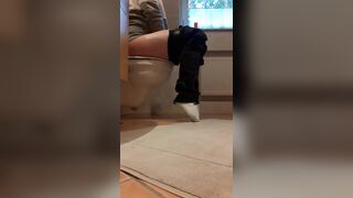 Pooping on toilet - video 3