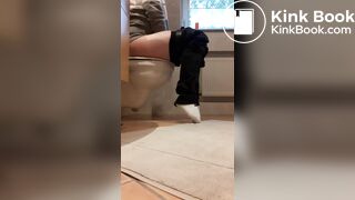 Pooping on toilet - video 3